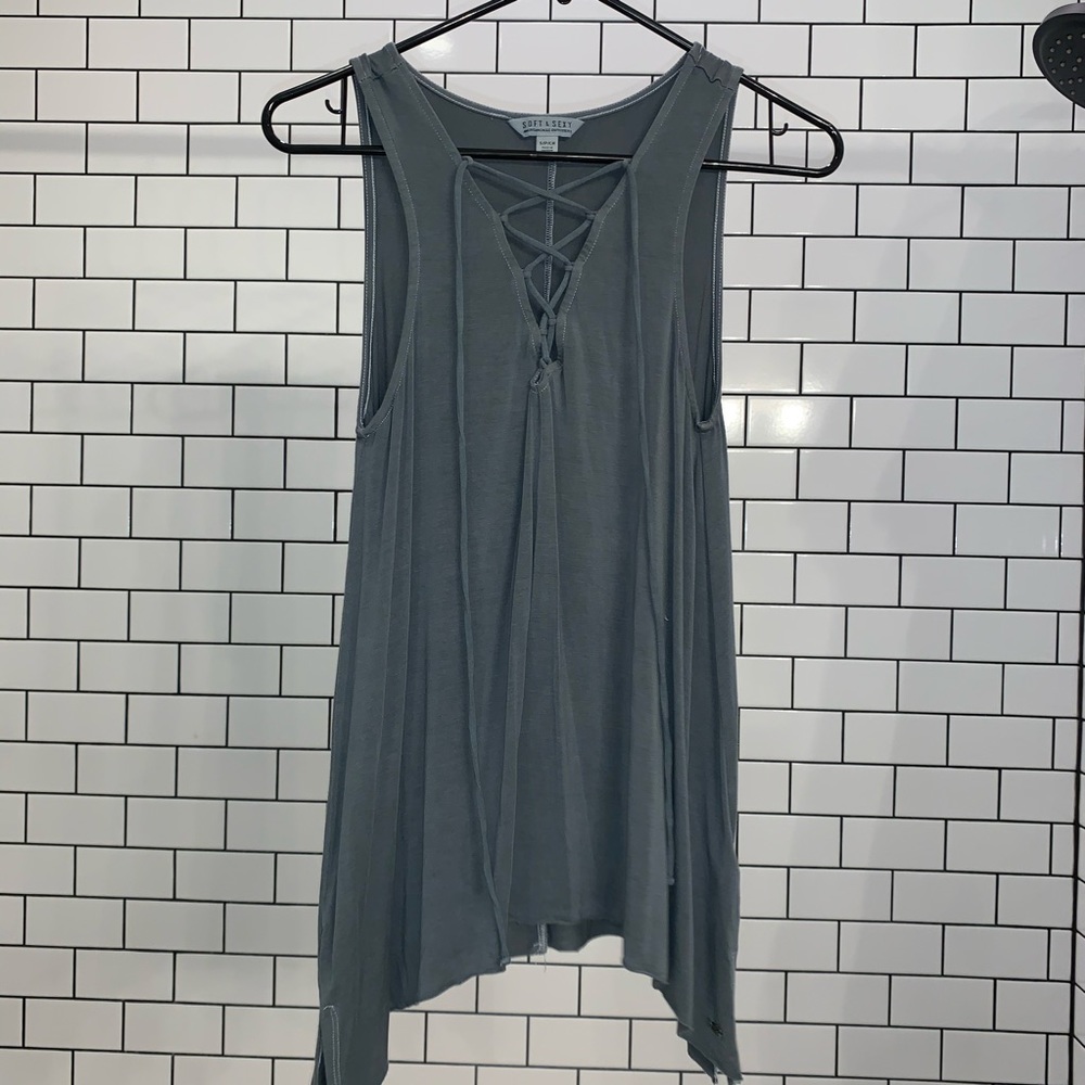 Crisscross tie tank top